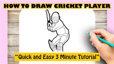 How to Draw Cricket Player - YouTube