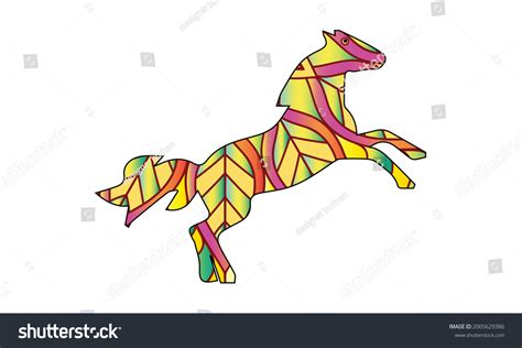 Coloring Page Mustang Horse Colorless Color Stock Vector (Royalty Free ...