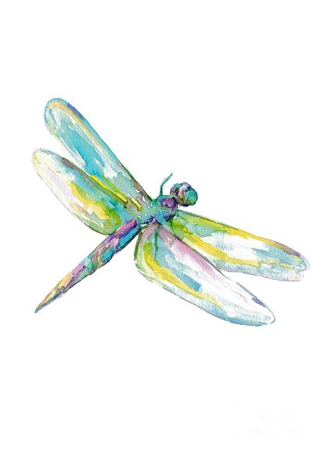 Dragonfly watercolor art Painting by Maryna Salagub - Pixels