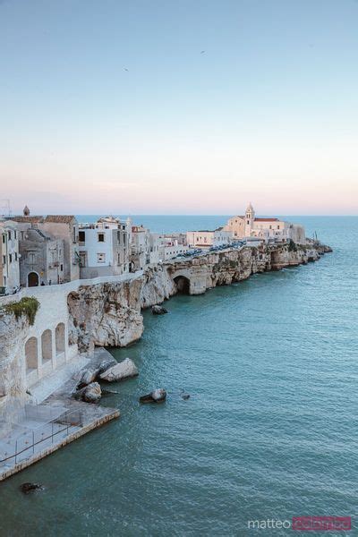 - Sunset over old town of Vieste, Puglia, Italy | Royalty Free Image