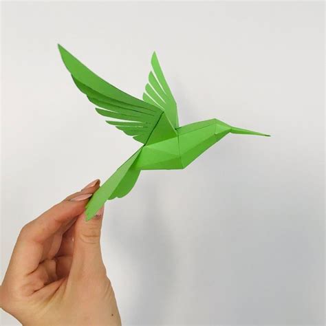 DIY Hummingbird colibri / Digital Download, Geometry Bird, Low Poly ...