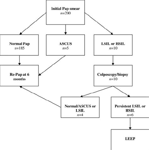 Management of Pap smear results. HSIL 1⁄4 high-grade intraepithelial ...