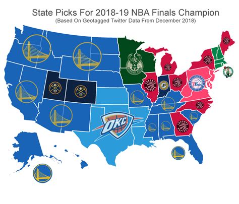 Twitter map shows each state's pick for 2018-19 NBA champion | theScore.com