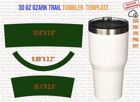 Printable 30 Oz Tumbler Template