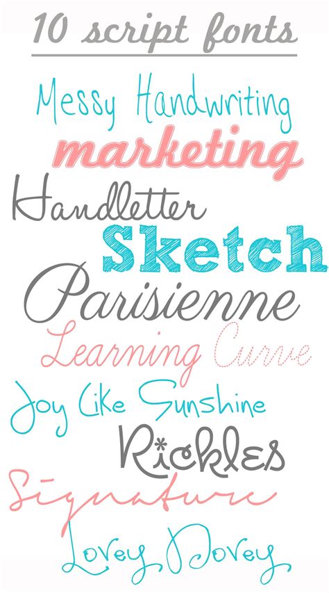 free script and handwriting fonts - Color Me Meg