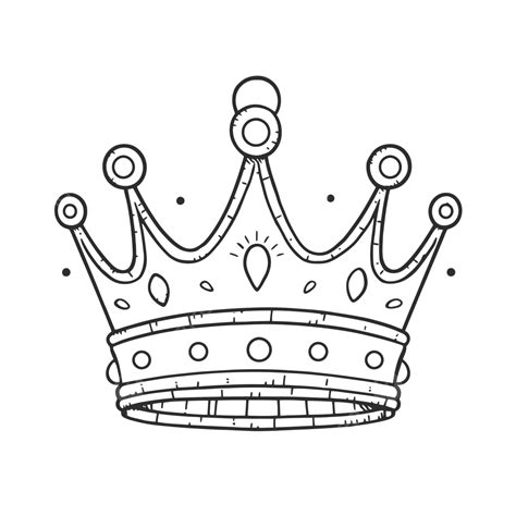 Crown Drawing Template Elegant Crown Illustration Stippling Line ...