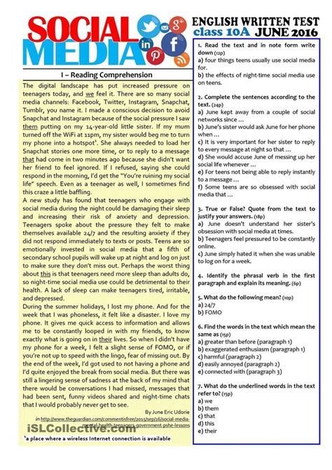 10th Grade Grammar Worksheets