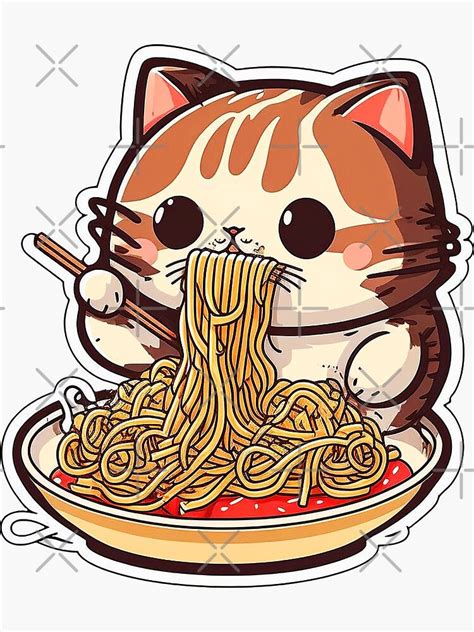 Curious Cat Enjoying Spaghetti