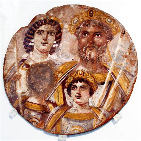 Portrait of Roman emperor Septimius Severus, his wife Julia Domna and ...