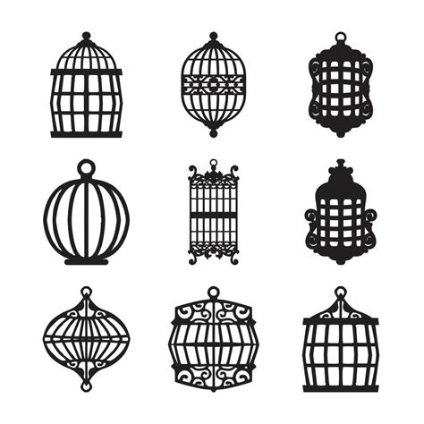 bird cage silhouette vector pack 2311948 Vector Art at Vecteezy