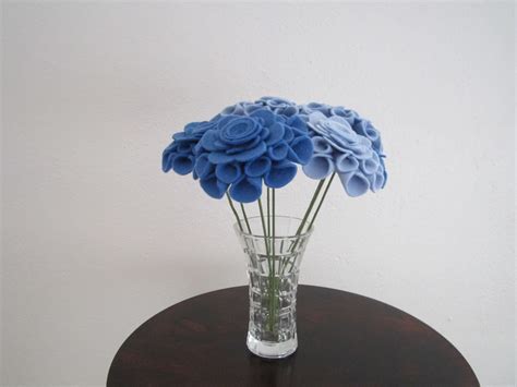 Blue Felt Flower Bouquet. $45.00, via Etsy. | Blue Wedding Inspiration ...