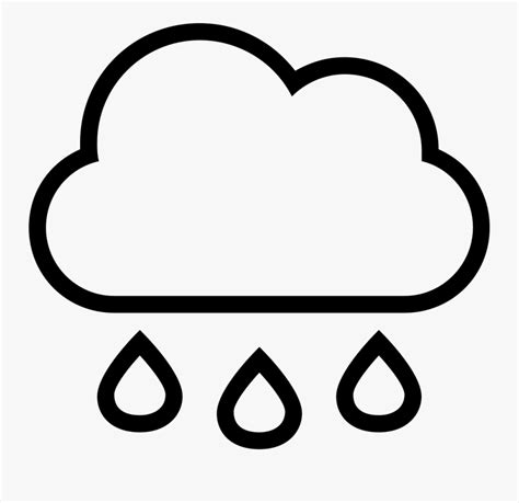 Transparent Stroke Clipart - Simple Rain Cloud Drawing , Free ...