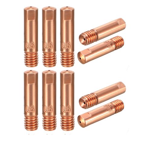 MIG Tip 0.8mm Welding Contact Tips for 15AK MIG Welding Brass Pack of ...