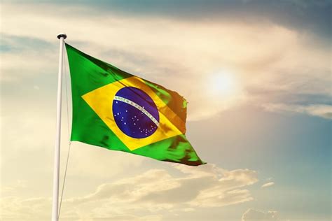 Premium Photo | Brazil national waving flag