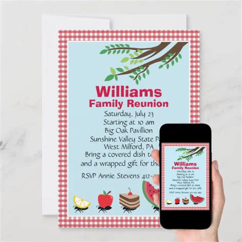 Customizable Family Reunion Picnic Invitation | Zazzle