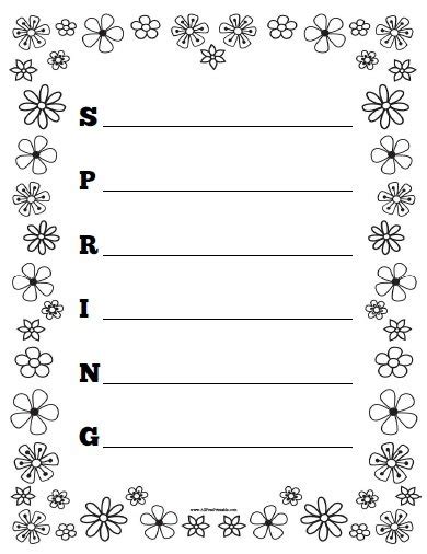 Spring Acrostic Poem Template Printable - Printable Templates