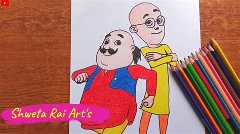 How to Draw Motu Patlu | Motu Patlu Friendship Pencil Drawing | Learn ...