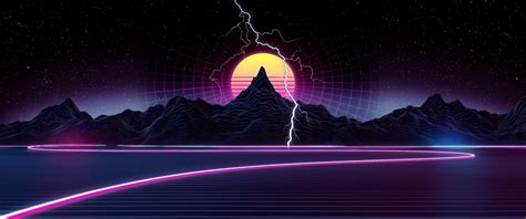 Vaporwave Rising Sun 3440x1440 (21:9) : r/WidescreenWallpaper