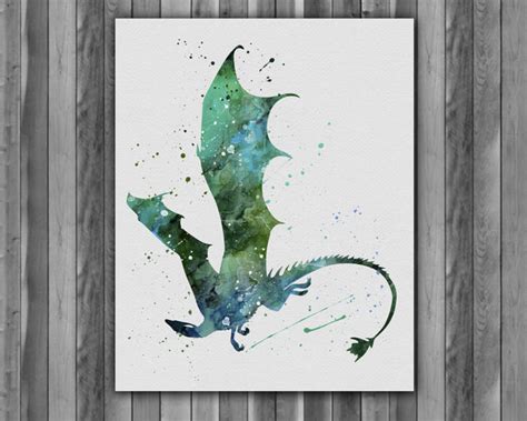 Dragon Watercolor Print, Dragon Art 3, Nursery, Kids Room Decor, Wall ...