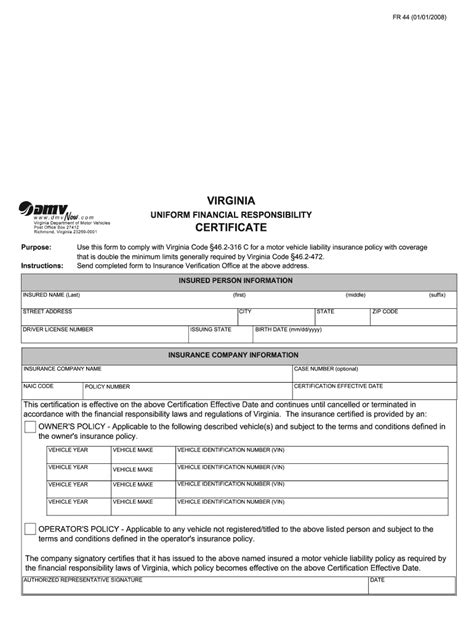 Sr 22 Virginia 2020-2022 - Fill and Sign Printable Template Online | US ...