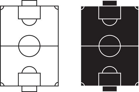 Linear icon. Soccer field markings lines. Outline football playground ...