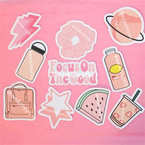 glitter pink stickers in 2020 stickers packs cute - pink peachy ...