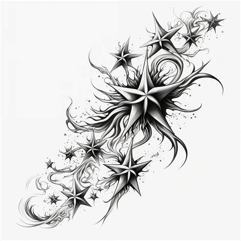 Stars Tattoo Design White Background PNG File Download High Resolution ...