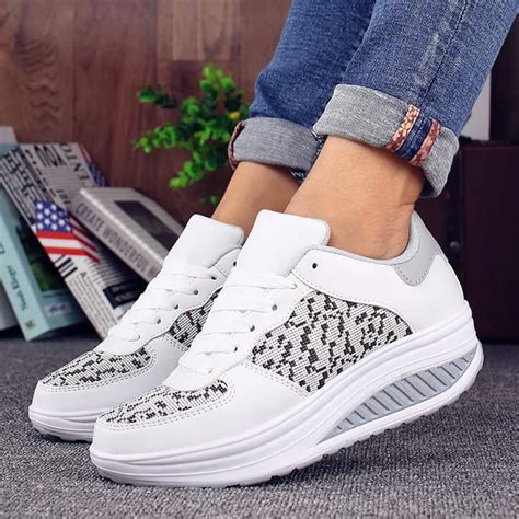 VTOTA Women Casual Shoes Platform White Sneakers Designer Shoes Wedge ...