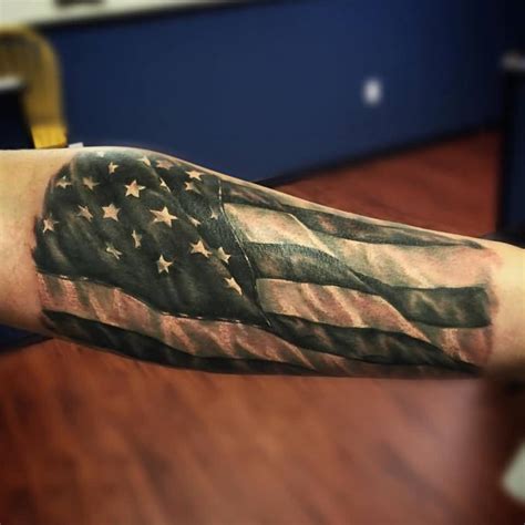 Black American Flag Tattoo : Black & White US Flag Tattoo | Veteran Ink ...