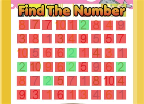 Find The Number Game | Turtle Diary