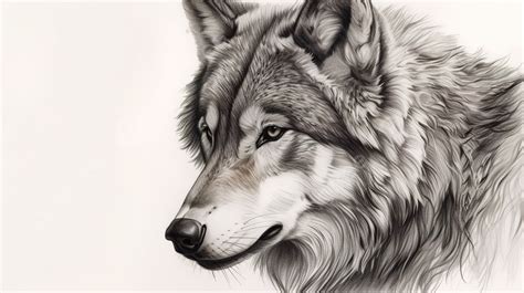 Wolf Pencil Drawing In Black And White Background, Wolf Pictures ...