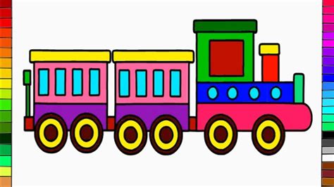 How To Draw A Toy Train For Kids Toy Train Coloring Page For Kids ...