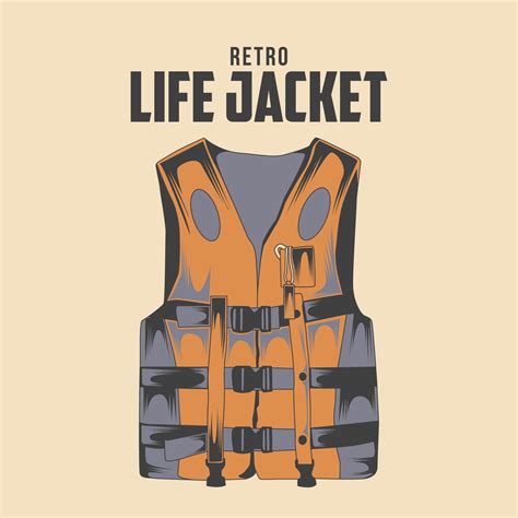 Retro Life Jacket Vector Illustration 15005729 Vector Art at Vecteezy