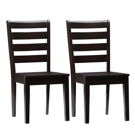 High Back Wooden Dining Chairs, Set of 2 | Solid wood dining chairs ...