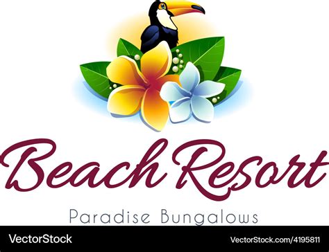 Beach resort logo Royalty Free Vector Image - VectorStock