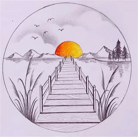 How to draw scenery of Sunrise - How to draw scenery of Sunrise. So ...