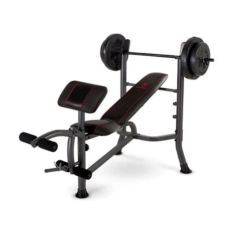 Weight Bench Press With 80lbs Plates Home Gym Workout Equipment ...