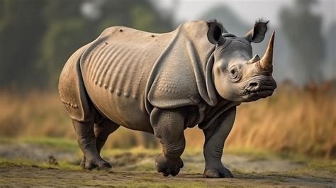 Premium AI Image | The Javan rhinoceros also known as the Javan rhino ...