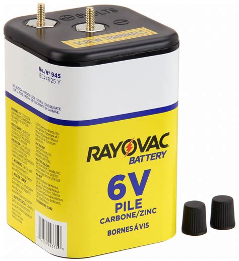 RAYOVAC Lantern Battery: Screw, 10 Ah Capacity, 3.92 in Ht, 2.62 in Wd ...