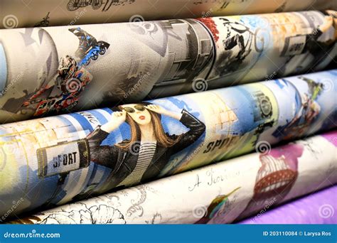 Rolled Up Rolls of Vinyl Wallpaper in a Building Supermarket, Shop ...