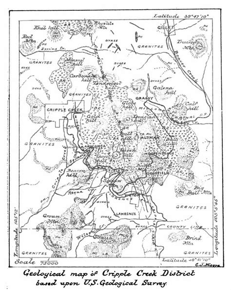 Geologic Map of Cripple Creek District Cripple Creek Colorado, Colorado ...