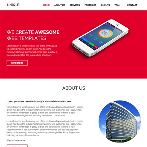 Unique Free Responsive Website Template