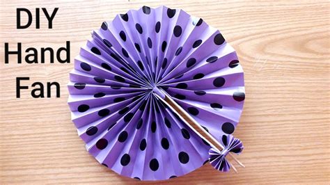 How to make Paper hand fan | DIY- Hand fan making idea - YouTube