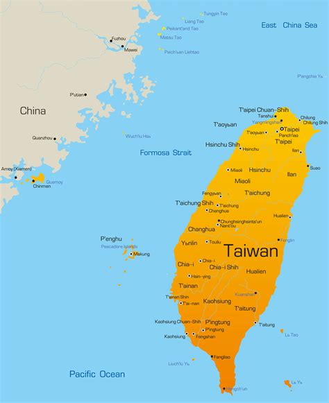 Map of Taiwan - Guide of the World