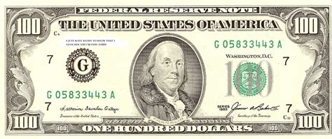 United States 100 Dollar Bill