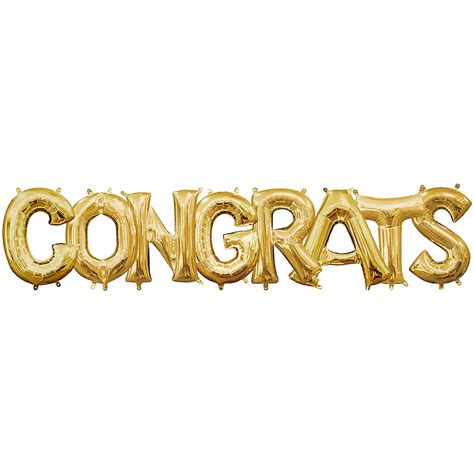 Air-Filled Gold Congrats Letter Balloon Kit | Party City