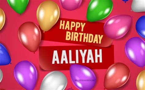 Download 4k, Aaliyah Happy Birthday, pink backgrounds, Aaliyah Birthday ...