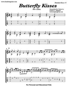 Butterfly Kisses – Fingerstyle Guitar | Free Fingerstyle Guitar Sheet ...