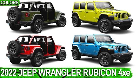 2022 Jeep Wrangler Rubicon 4xe - COLORS | Jeep Wrangler 4xe 2022 - YouTube