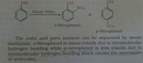 Ortho - nitrophenol is less soluble in water than p - and m ...